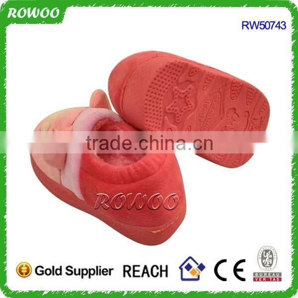 Plush Kids Indoor Shoes hot selling kids cartoon fur lined shoes