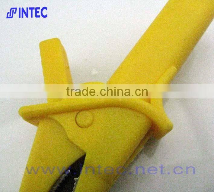 Jumper Wires Alligator Crocodile Roach Test Clip Plastic Handles Crocodile clips 85mm yellow color I00172