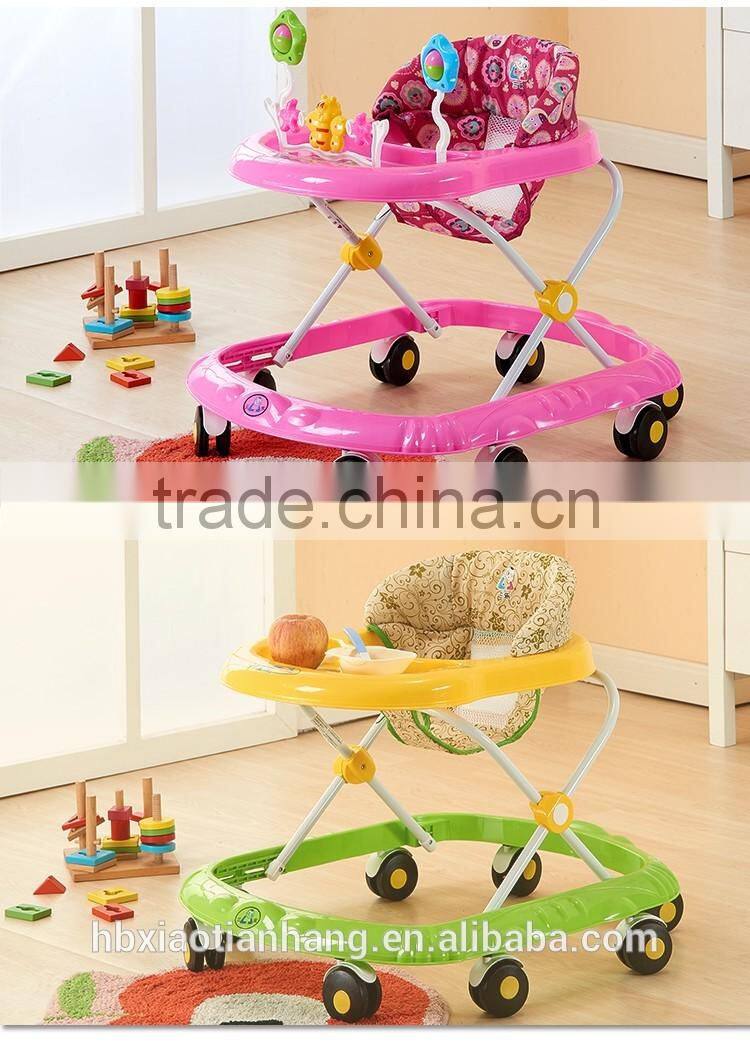 Hot selling lovely baby walker with light and music/Cheap 8 wheels baby walker