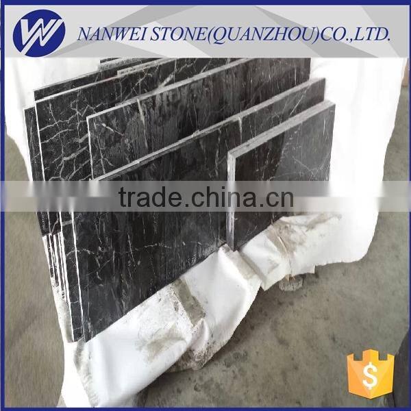 shuitou square Cuckoo red marble wall tile and black and red stone flooring marble black fringe color