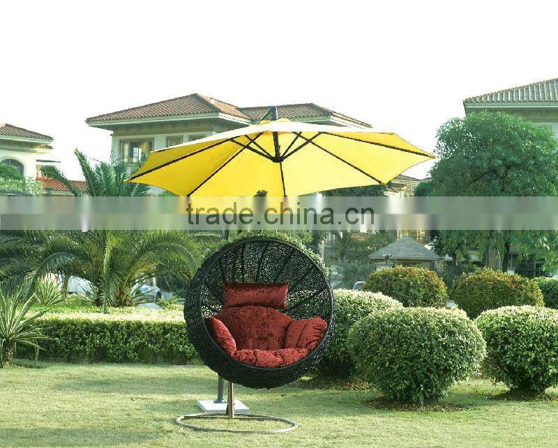 natural rattan swing chair with sunshade