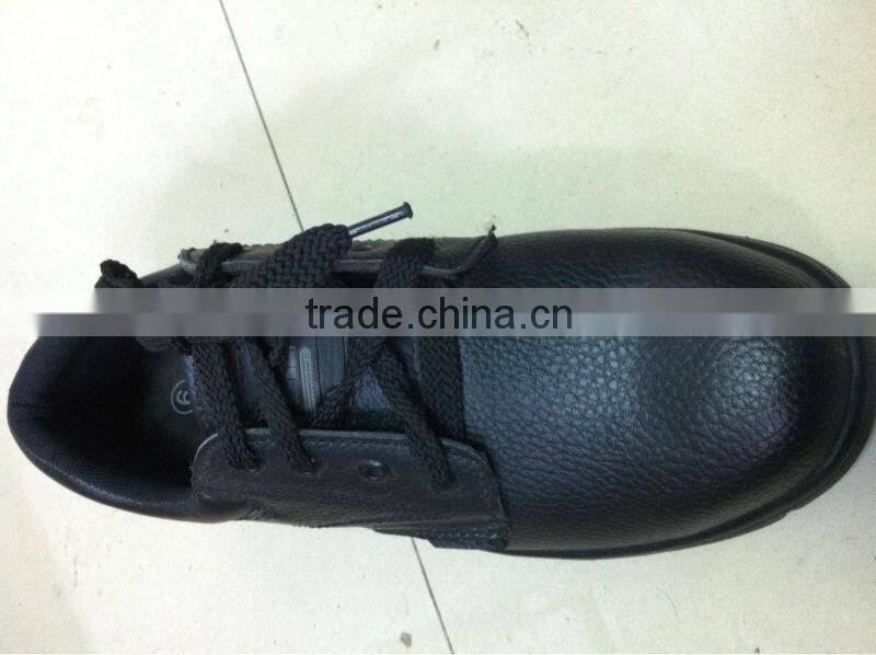 Black Leather safety shoes Rubber,Iron steel safety shoes