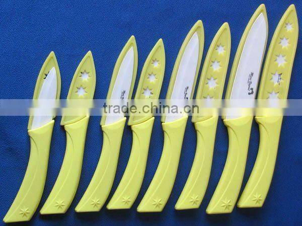 3" ceramic blade paring knife for kitchen with plastic sheath