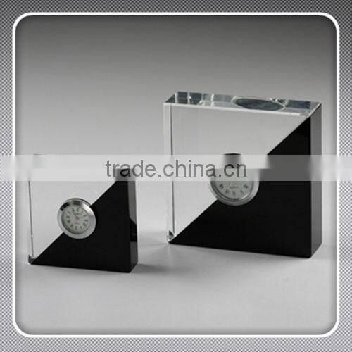 crystal glass gift mini clock