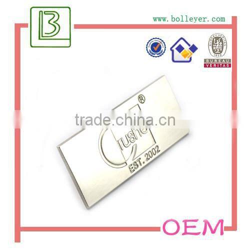 metal logo labels for handbags