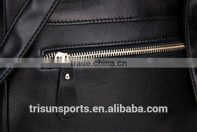 high quality korean style black woman leather leisure backpack