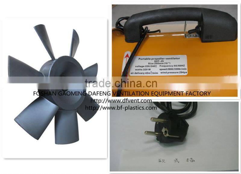 250mm European plug Portable ventilating axial blower