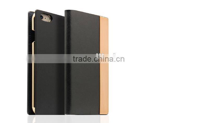 Metal Bumper Case Premium Leather Case With Card Slots For iPhone 6/6S
