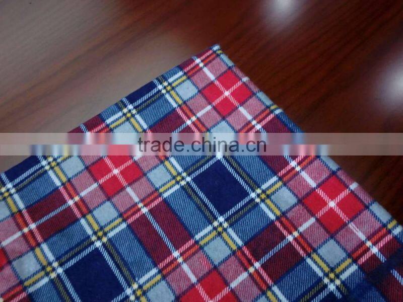 polyester/ cotton flannel fabric two side brushed for shirt