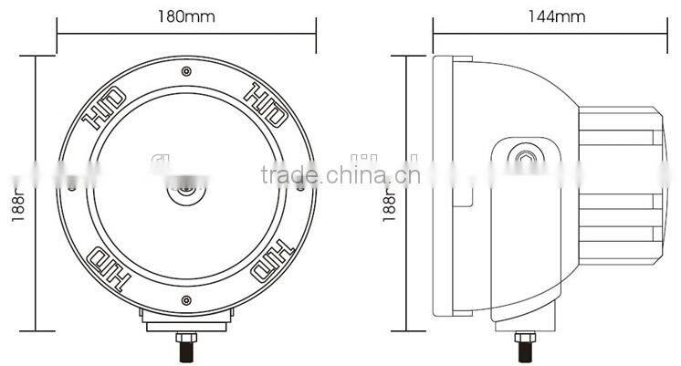 7" inch round off road HID driving lights, car HID work light, HID working light for trucks