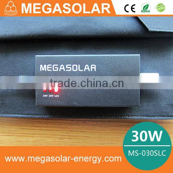 30w foldable laptop solar charger 5v 12v 16v 19v