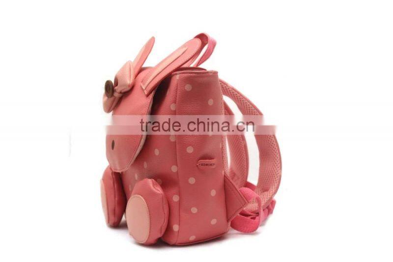 Korea Brand PU Material Little Rabbit Pattern Anti-lost Children Backpack Bag