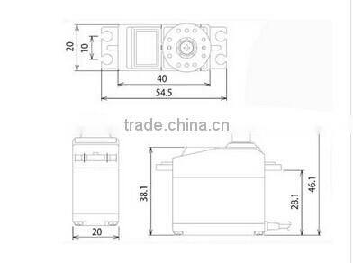 Dual ball bearig pom gears S3006 6kg Standard Servo