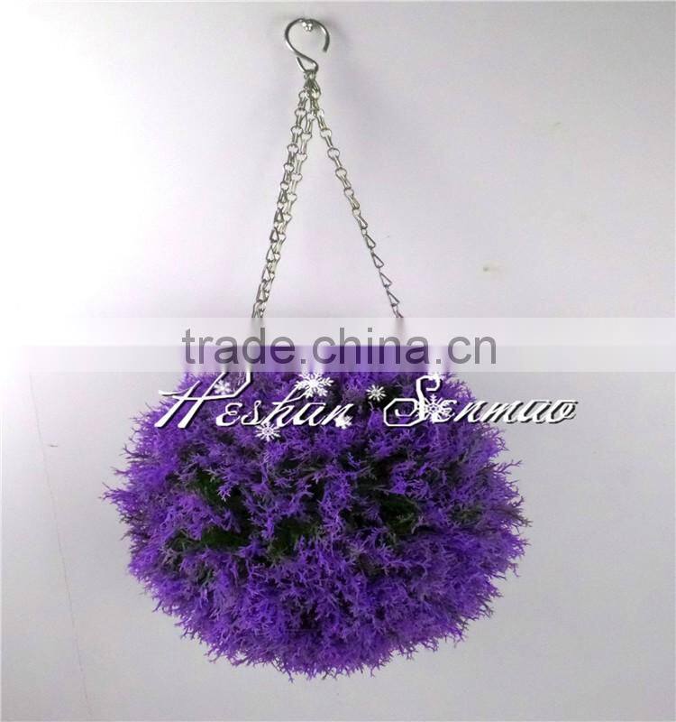 Hot sale PE material 2016 new style artificial hanging basket plant for wall decoration