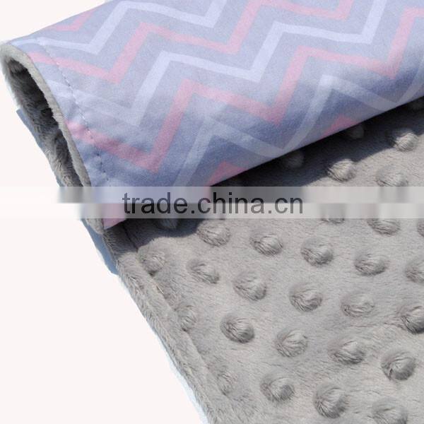 60pcs MOQ Embroidered Baby Burp Cloth Made of Minky Dot and Cotton