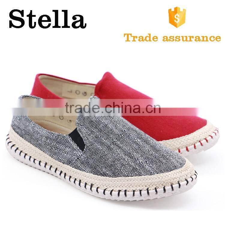 new model casual rubber sole woven cotton welt canvas shoes men