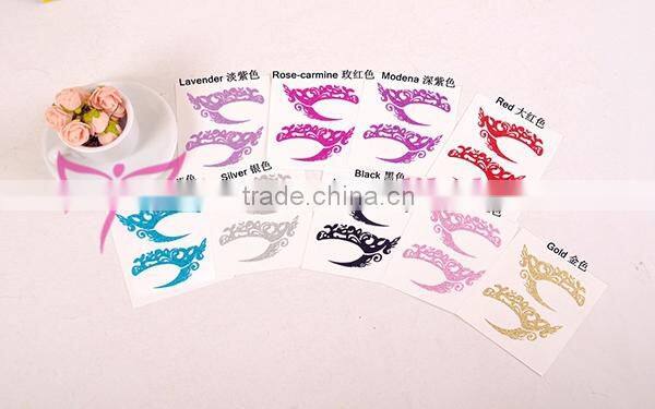 Glitter temporary eye tattoo sticker with 9 colors
