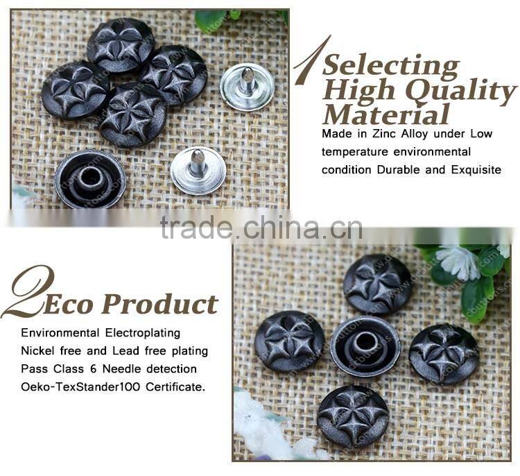 2016 decorative rivets garment rivet custom metal button for jean jacket