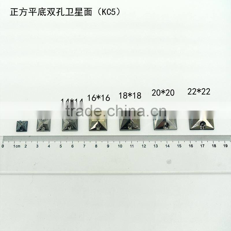 KC5 square rivoli 18*18 flat back sew on acrylic rhinestones for fashion decoration, craft making, garment bags accessories