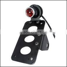 Motorcycle Horizontal Vertical Custom License Plate with Classic STOP Light