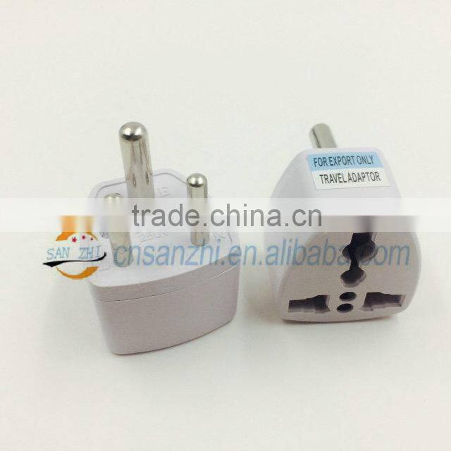 Universal three rounded pins wall charger converter convertor for South Africa