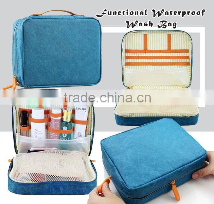 Waterproof Functional Cosmetics Makeup Washing Accessories Storage Bag With Zipper Closure