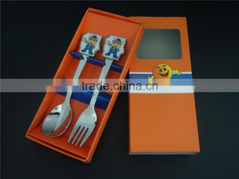 Newly design with miror polish cartoon cutlery set