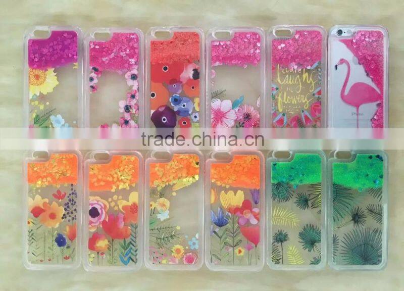 Glitter Quicksand & Stars Hard Liquid Cover Case for Huawei Mate 7