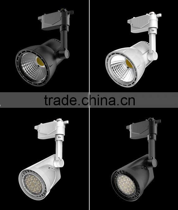 Clothing store led cob track light 30W spotlighting black housing 3 wires 110V Guangzhou factory CE and SAA