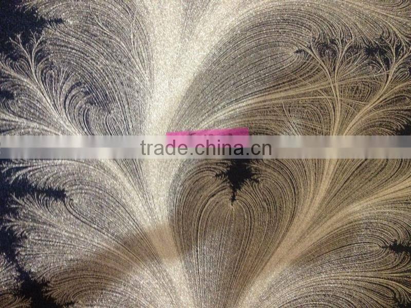 print curtain metallic foil Black Silver wallpaper Foshan Guangdong,China