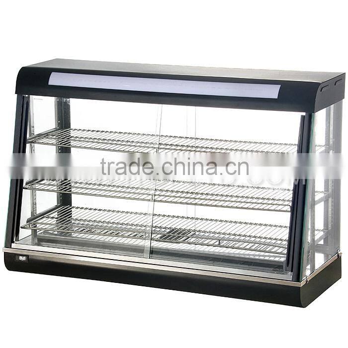 Glass food warmer display showcase
