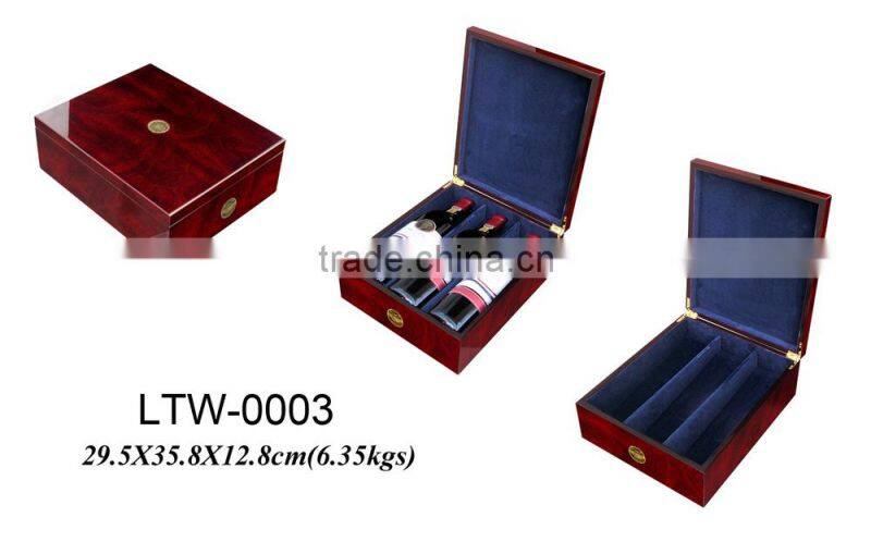 Beautiful finish custom wooden wine box wine gift box
