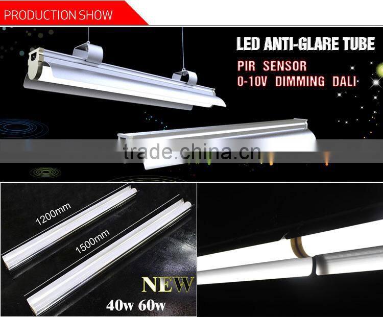 Subway IP44 light tube,integrated led tube anti-glare 1200mm 1500mm led tube 40w 60w