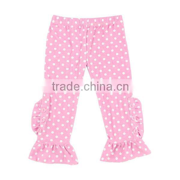 Presnickety leggings wholesale 2016 new style dot print baby pants ruffle pants for girls