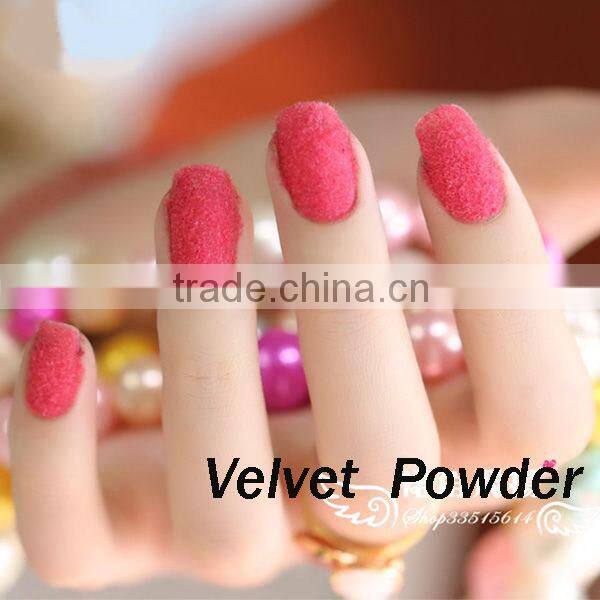 Fashional Nail Art New 12 Colors Velvet Powder Manicure Or Pedicures Nail Art Hotsale
