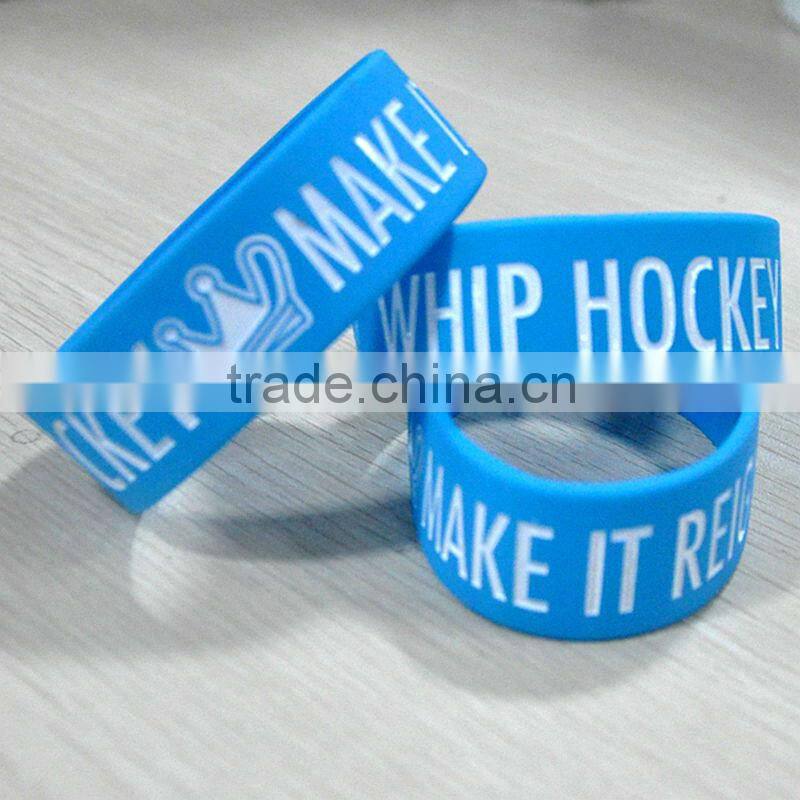Personalized silicone bracelets , cheap rubber silicone wrist bands , screen printing silicone rubber band