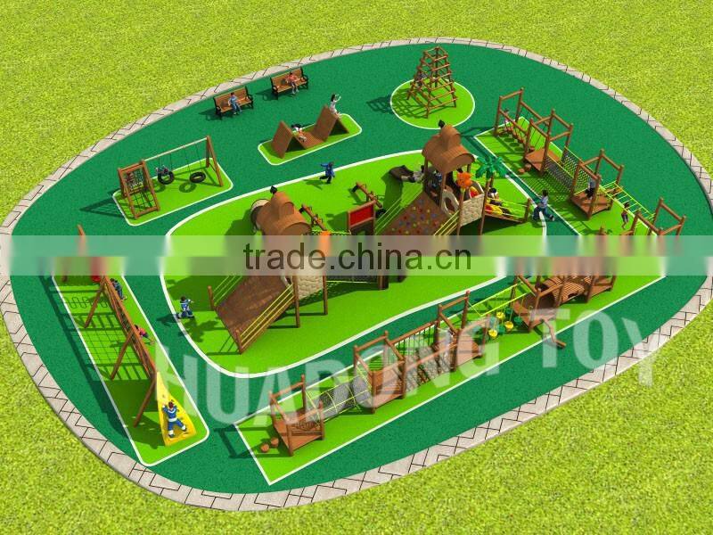newest wooden equipment / outdoor playground equipment / slide amusement