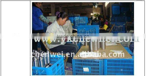 Colorful Travel mug with stainless steel holder and plastic ring