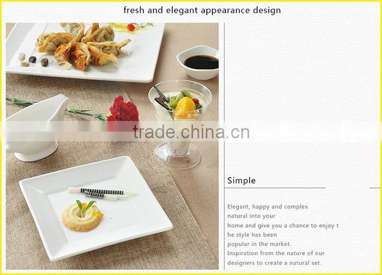 Wholesale White Square Ceramic Plate, Porcelain Cheap Dinner Plate