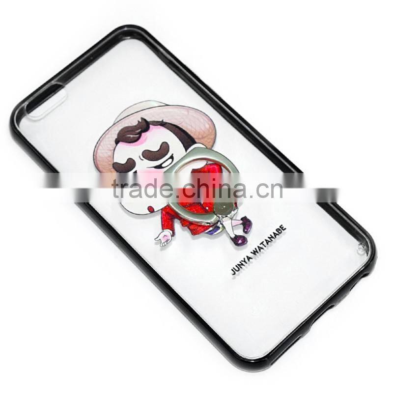 transparent TPU+PC back cover bumper case with ring kickstand buckle for Xiaomi mi 5 mimax Redmi note 4 3 2 1 c i pro prime