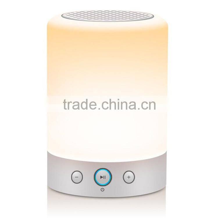 Hot Sale Gift SD Card Slot Portable Wireless Bluetooth Speaker With Led Light Colorful Touch Lamp