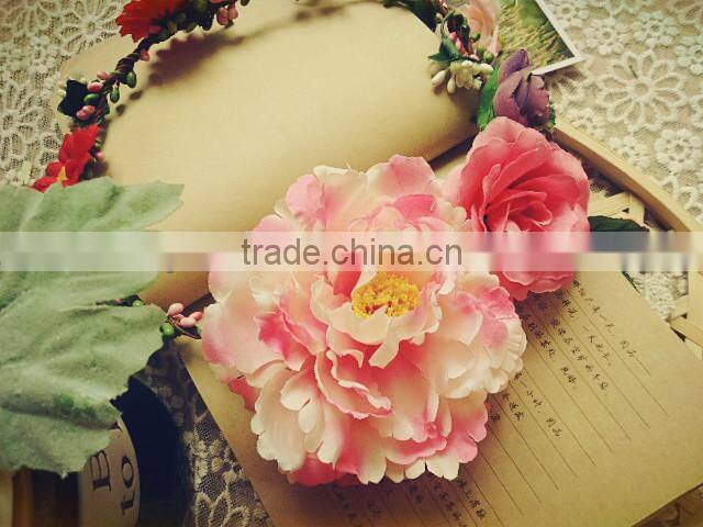 Big Artificial Peony Flower Head Wreath Wedding Flower Garland