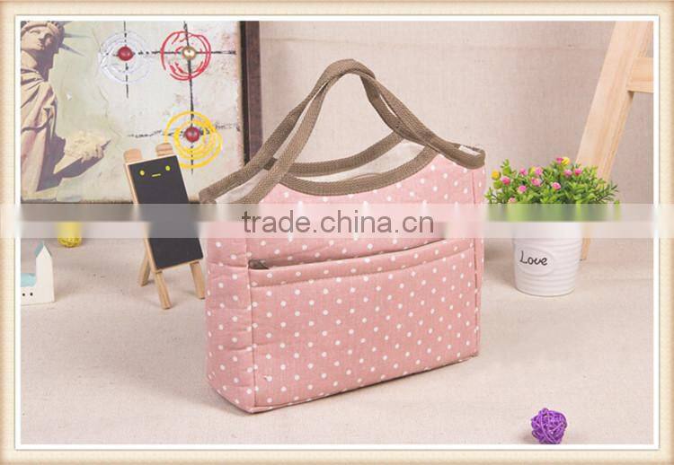 Hot sell unique cotton and linen ladies handbag