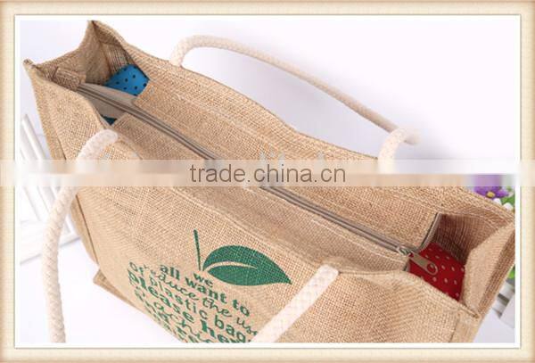 wholesale cheap printed jute bag , jute shopping bag , jute wine bag