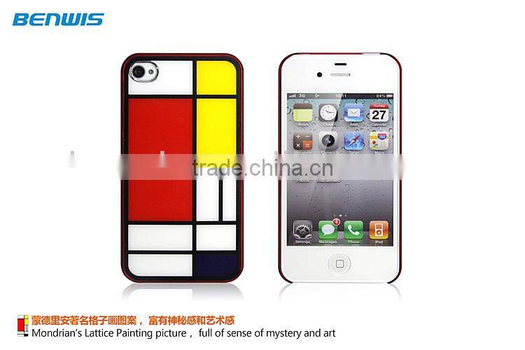 Simple design Sticker PC case for Apple iPhone 4S
