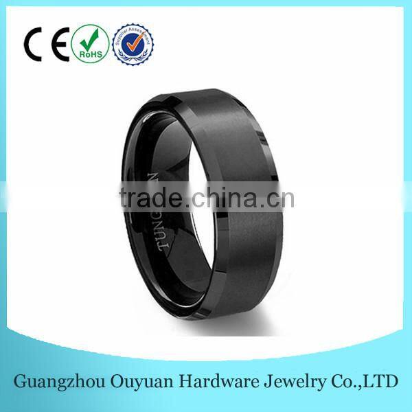 Factory New Men's Classic Black Tungsten Ring, Ouyuan Jewelry Best Selling Classic Black Tungsten Ring