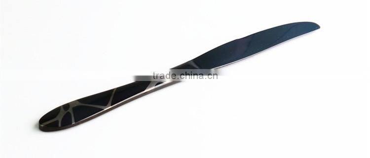 jieyang factory high quality black color stainless steel cutlery set