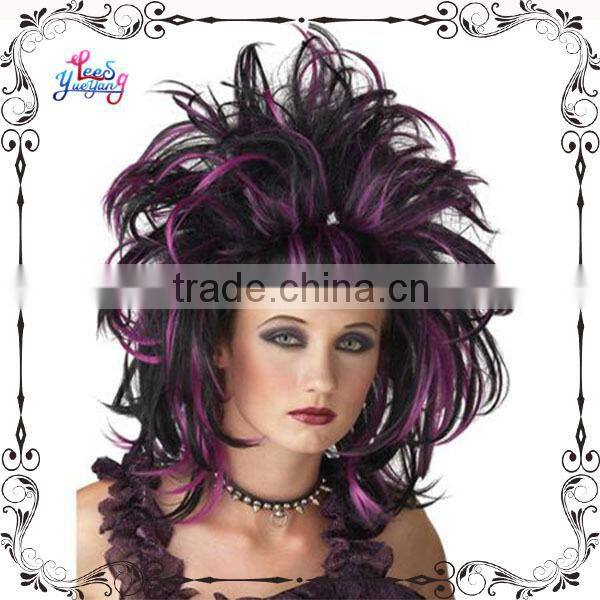 Women's Black White Evil Sorceress Adult Halloween Wig