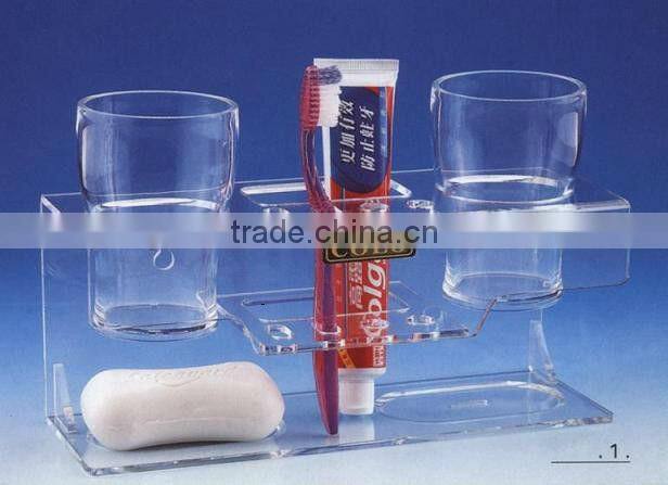 furniture/shelf/acrylic bathroom accessory set-y130966/toothpaste&tooth glass holder/soapbox