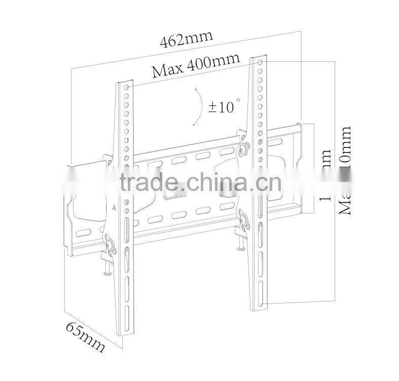 Vertically adjustable tv mount for 26"-55", Cold Rolled Steel tv bracket wall mount